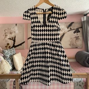 NWT Paper Heart Diamond Checkered Dress
